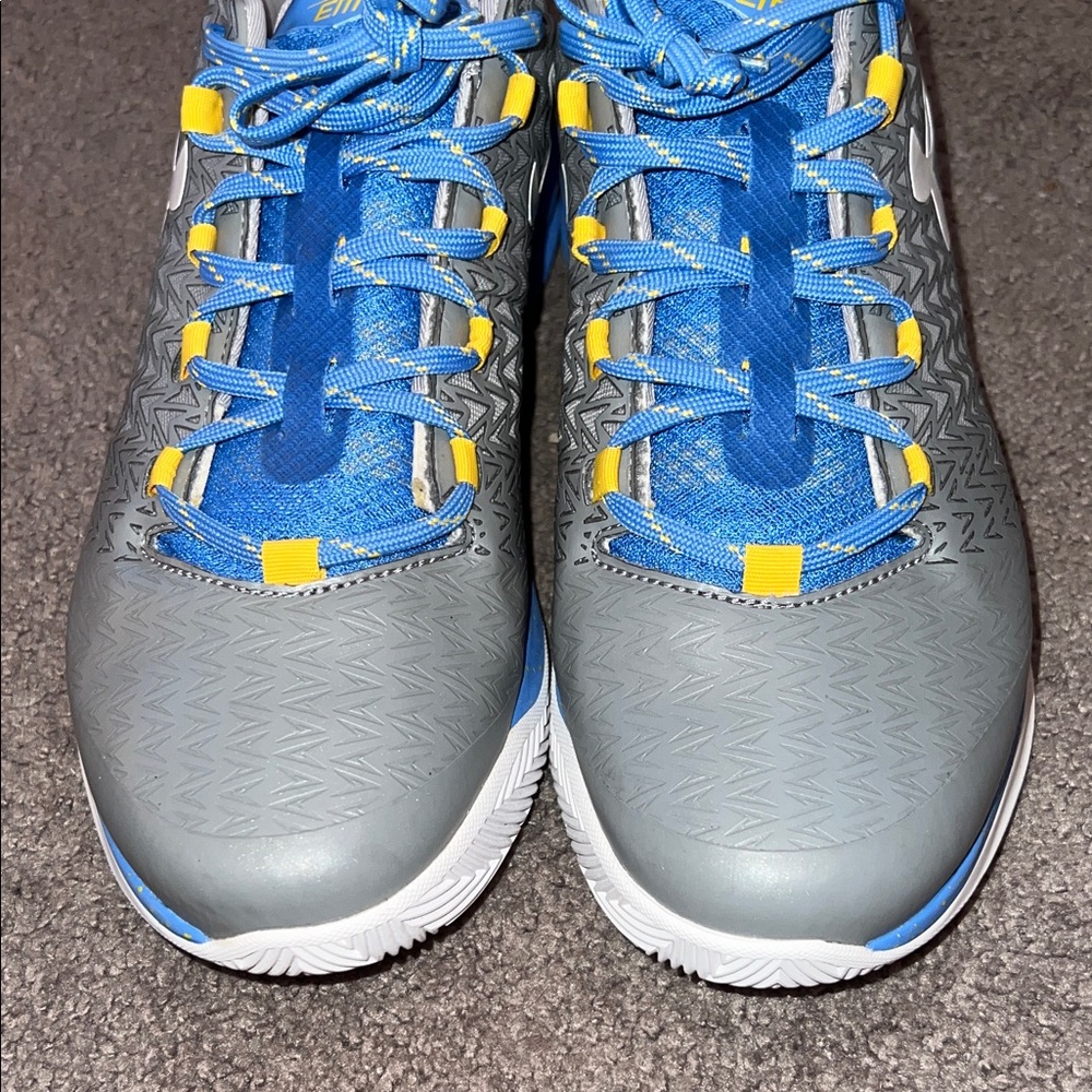 Under Armour Blue and Gray Sneakers with Yellow Accents - Picture 7 of 8